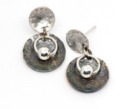 Silver Stud Drop Earrings