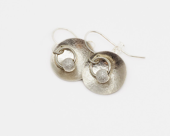 Silver Earrings With Silver Beads