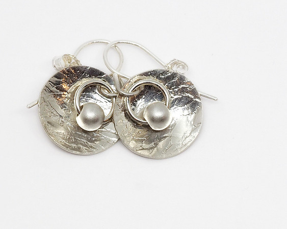 Silver Earrings With Silver Beads