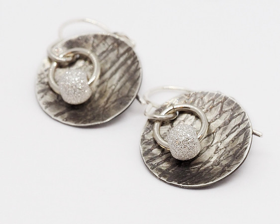 Silver Earrings With Silver Beads