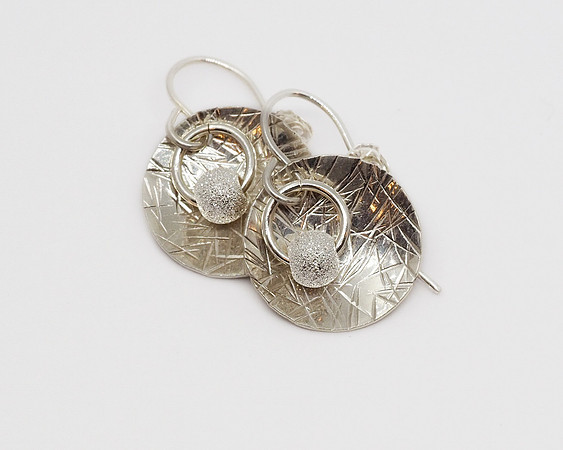 Silver Earrings With Silver Beads