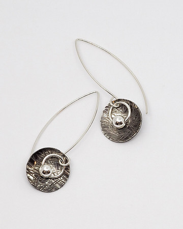 Long Silver Earrings With Silver Beads