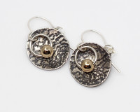 Silver Earrings With 14K Gold Beads