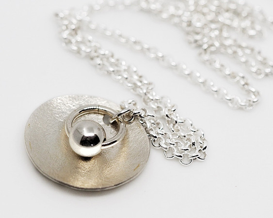 Silver Necklace With Silver Bead